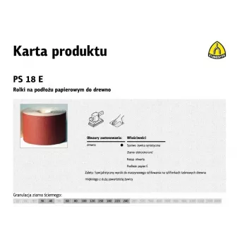 KLINGSPOR PS 18 E Rolo de Lixa 150mm x 50m P80 Óxido de Alumínio Suporte de Papel E