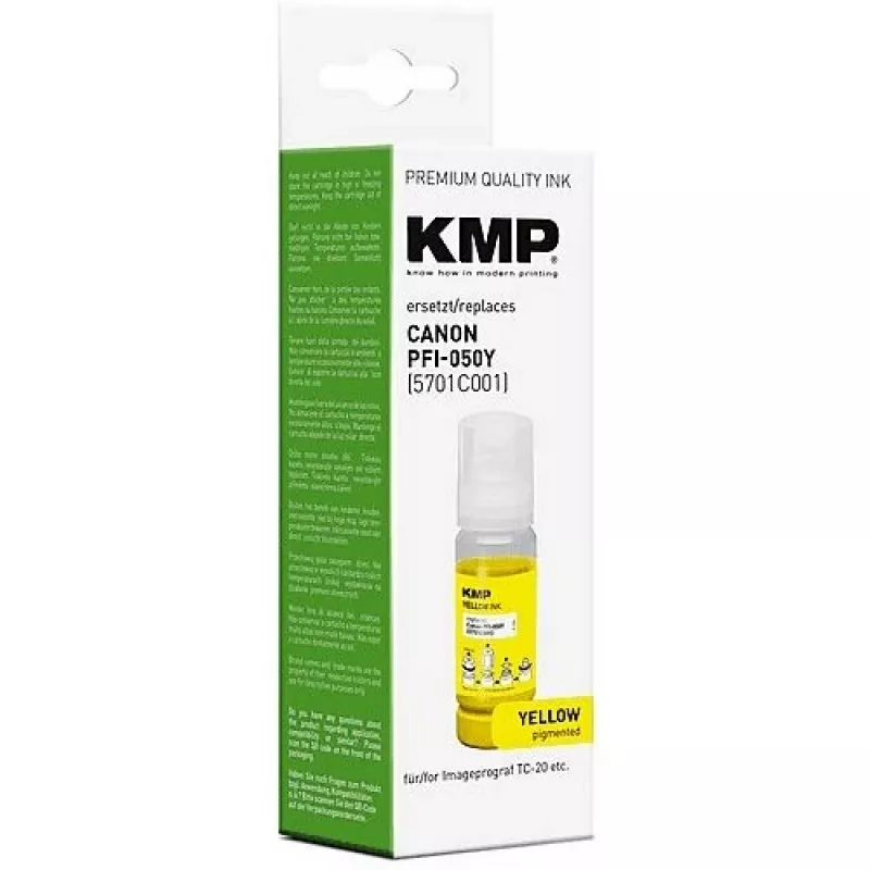 Tinteiro KMP Canon PFI050Y (5701C001) amarelo compatível