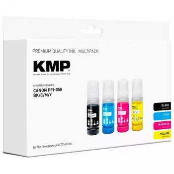 Multipack de tinteiros KMP compatíveis Canon PFI-050 preto/ciano/magenta/amarelo (1588,0005)