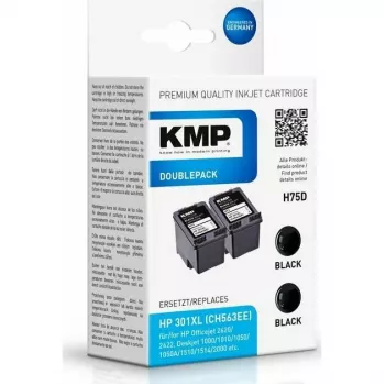 KMP DOUBLEPACK H75D - pack de 2 - 8 ml - XL - preto - tinteiro compatível (alternativa a HP 301XL, HP CH563EE) para HP DeskJet 1000, 1010, 1050 AiO, 1050A AiO, 1510 AiO, 2000, 2050 AiO, 2050A AiO, 2510 AiO, 2540 AiO, 3000, 3050 AiO, 3050A eAiO