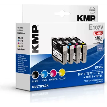 Cartucho de tinta compatível KMP E107V multipack preto/ciano/magenta/amarelo para Epson T0715