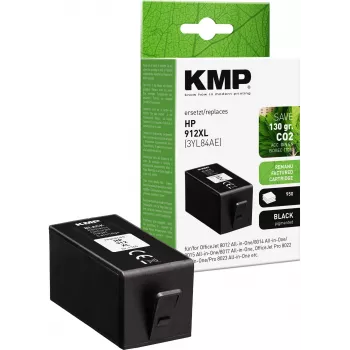 Cartucho de tinta preto KMP PRINTTECHNIK compatível HP 912XL (3YL84AE) High Yield 825 páginas recondicionado