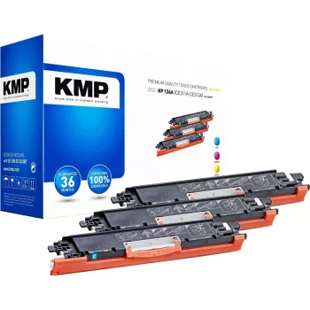 KMP PRINTTECHNIK KMP MULTIPACK H-T149CMY Pack de 3 Cartuchos de Toner Compatíveis (Ciano, Magenta, Amarelo) para HP Color LaserJet CM2320/CP2025 Série - Substitui HP 126A 1226,0030