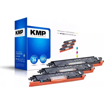 KMP PRINTTECHNIK KMP MULTIPACK H-T149CMY Pack de 3 Cartuchos de Toner Compatíveis (Ciano, Magenta, Amarelo) para HP Color LaserJet CM2320/CP2025 Série - Substitui HP 126A 1226,0030