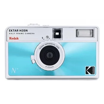 KODAK EKTAR H35N HF Máquina fotográfica analógica Conjunto com Kodak Ultramax, azul