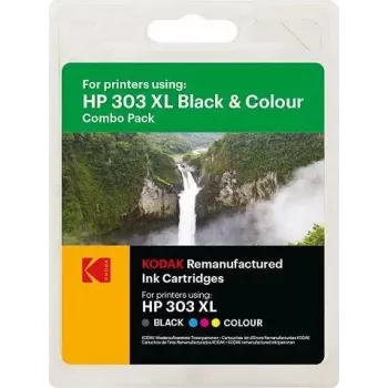 KODAK HP 303XL Pack duplo de cartuchos de tinta (Preto + Tricolor) para HP ENVY Photo e série Tango 185H030317