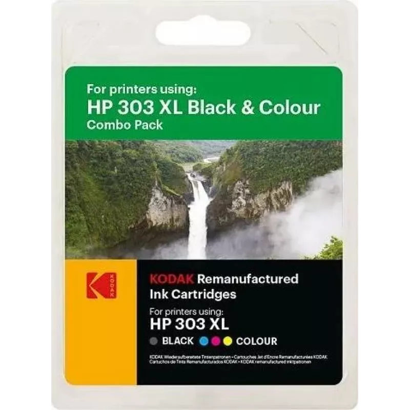 KODAK HP 303XL Pack duplo de cartuchos de tinta (Preto + Tricolor) para HP ENVY Photo e série Tango 185H030317
