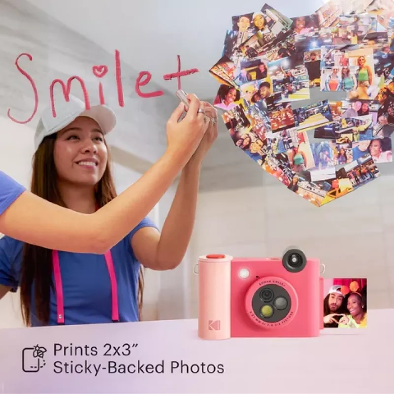 Kodak SMILE+ Câmara de impressão instantânea, 2x3 polegadas, Fuchsia