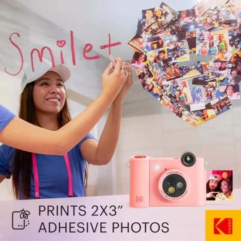 Kodak SMILE+ câmara de impressão instantânea, 2x3 polegadas, rosa (SPEC)
