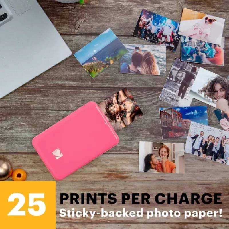 KODAK STEP Impressora fotográfica móvel instantânea - ZINK 2x3 polegadas - 1 ppm - Bluetooth - rosa
