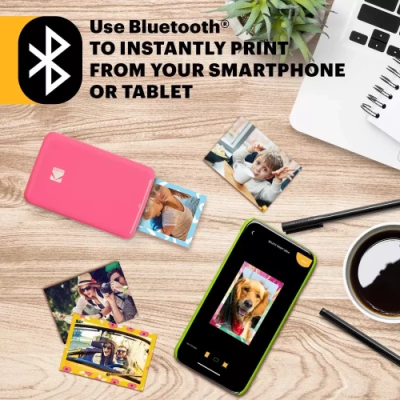 KODAK STEP Impressora fotográfica móvel instantânea - ZINK 2x3 polegadas - 1 ppm - Bluetooth - rosa