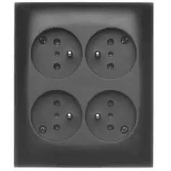 KONTAK-SIMON tomada de sobrepor Aquaclick 4x Type E IP20 preto ACGZN4/49