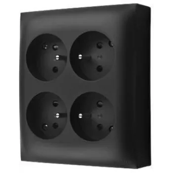 KONTAK-SIMON tomada de sobrepor Aquaclick 4x Type E IP20 preto ACGZN4/49