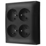 KONTAK-SIMON tomada de sobrepor Aquaclick 4x tipo E IP20 preto ACGZN4/49