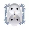 KONTAK-SIMON Kontakt Simon 10 Tomada dupla branca com ligação à terra, terminais de parafuso, 16A 250V, tipo E, montagem encastrada