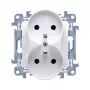 KONTAK-SIMON Kontakt Simon 10 Tomada dupla branca com ligação à terra, terminais de parafuso, 16A 250V, tipo E, montagem encastrada
