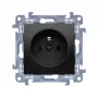 KONTAK-SIMON Simon 10 Tomada individual com terra, Quick-Connect, 16A 250V, Preto mate