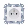 KONTAK-SIMON Simon 10 Tomada simples branca com ligação à terra e proteção infantil, Quick-Connect, 16A 250V