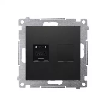 KONTAK-SIMON Simon 54 Premium Módulo de tomada de dados Cat.6 UTP RJ45, preto mate, com tampa de proteção contra pó