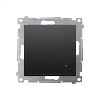 Interruptor de escada KONTAK-SIMON Simon 54, 1 módulo, preto mate, terminais de mola, 10AX 250V