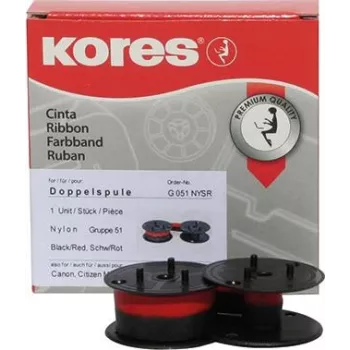 Kores G051NYSR Tamanho 51 Fita de náilon para calculadora, preta/vermelha, 13 mm x 4 m