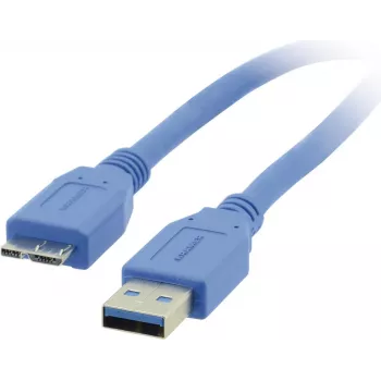 Kramer Electronics C-USB3/MICROB-3 Cabo USB 3.2 Gen 1, USB-A macho para Micro-USB B macho, 0,9 m, azul 96-02356003