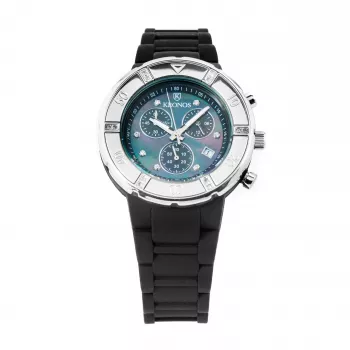 Relógio KRONOS K789.CN.5C unissexo analógico de quartzo 40,5 mm caixa de aço inoxidável bracelete de pele preta