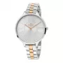 KRONOS relógio de quartzo para senhora K023.9.24.19 36mm caixa de aço inoxidável mostrador branco bracelete de couro castanha