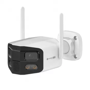Kruger&Matz Connect C130 Câmara exterior WiFi Pan-Tilt 4MP com Tuya Smart Life, IP66, visão noturna, áudio bidirecional