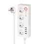 Kruger&Matz Connect P6 Régua de Energia Inteligente com 4 Tomadas Schuko e 4 Portas USB, Tuya Wi-Fi, Branco