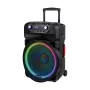 KRUGER & MATZ KM1718 sistema de altifalantes PA ativos portáteis 60W com dois microfones sem fios UHF, Bluetooth, USB, SD, FM, efeitos LED
