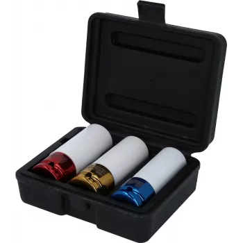KS TOOLS 1/2 polegadas Conjunto de chaves de caixa de impacto para jantes de alumínio, 3 peças (17, 19, 21 mm) com capas de proteção 515.1005