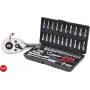 KS TOOLS 1/4 polegadas CHROMEplus Conjunto de chaves de caixa de 48 peças, sextavado métrico, catraca de 72 dentes, em mala (918.0648)