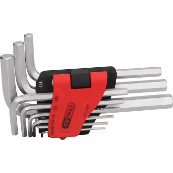 KS TOOLS 151.4540 Conjunto de chaves Allen em polegadas, 9 peças, 1/16