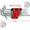 KS TOOLS 151.4880 Conjunto de chaves TORX em L longas, 10 peças, cromo-vanádio, tamanhos T9-T50