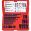 KS TOOLS conjunto de 25 extratores de parafusos, extratores esquerdos HSS, M3-M18, com brocas helicoidais e guias de broca (150.1305)