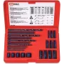 KS TOOLS conjunto de 25 extratores de parafusos, extratores esquerdos HSS, M3-M18, com brocas helicoidais e guias de broca (150.1305)