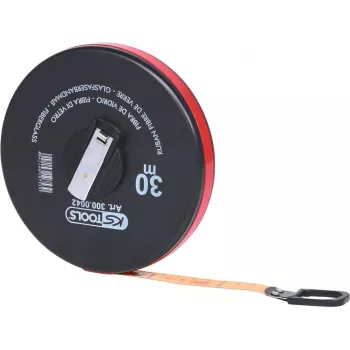 KS TOOLS 300.0042 fita métrica de fibra de vidro 30m com caixa fechada e manivela