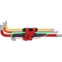 Conjunto de 9 chaves Allen com ponta esférica extra longas KS TOOLS com ponta esférica dupla, 1,5-10mm, cromo-vanádio, cromado mate, DIN ISO 2936, ERGOTORQUEplus 151.3222