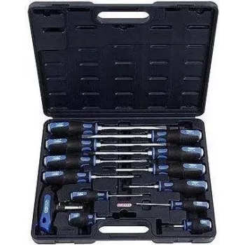 KS TOOLS ERGOTORQUEmax Conjunto de chaves de fendas com ponteiras de impacto, 13 peças (151.1150)