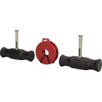 KS Tools conjunto de puxa-fios com punho, 3 peças, hastes flexíveis em aço mola, punhos ergonómicos de 2 componentes, 160/180/200 mm, BT681150
