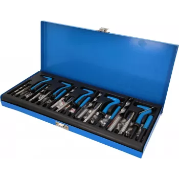 KS TOOLS Conjunto de reparação de roscas, 131 peças, insertos de rosca de arame métricos M5-M12, aço inoxidável, em mala BT541150