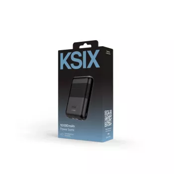 Powerbank KSIX Mini 10000mAh 10W com cabo USB-A USB-C preto