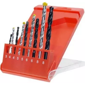 Conjunto de brocas helicoidais KWB 420200 HSS-R, 9 peças, 1,5-6 mm, DIN 338, para madeira, plástico, metal, chapa, perfis