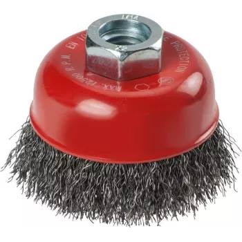 Escova de copo de arame torcido kwb 719106 60 mm M14 para rebarbadora