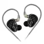 KZ ZAR NO MIC - Auscultadores In-Ear Monitor, híbridos de 8 drivers, 1 dinâmico + 7 Balanced Armature, cabo amovível, ficha jack de 3,5 mm, cinzento escuro