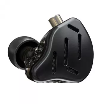 Auscultadores In-Ear KZ ZAX NO MIC com 1 driver dinâmico + 7 balanced armature, driver dinâmico 10mm, impedância 24Ω, sensibilidade 113dB, cabo 2-Pin removível, Preto
