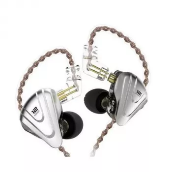 KZ ZSX NO MIC Auscultadores In-Ear Monitor - 6 drivers híbridos, 10mm dinâmico + 5 BA, cabo removível, ficha em L de 3,5mm, over-ear, liga de zinco e resina