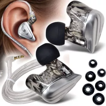 Monitores in-ear KZ ZSX TERMINATOR híbridos de 12 drivers com cabo removível