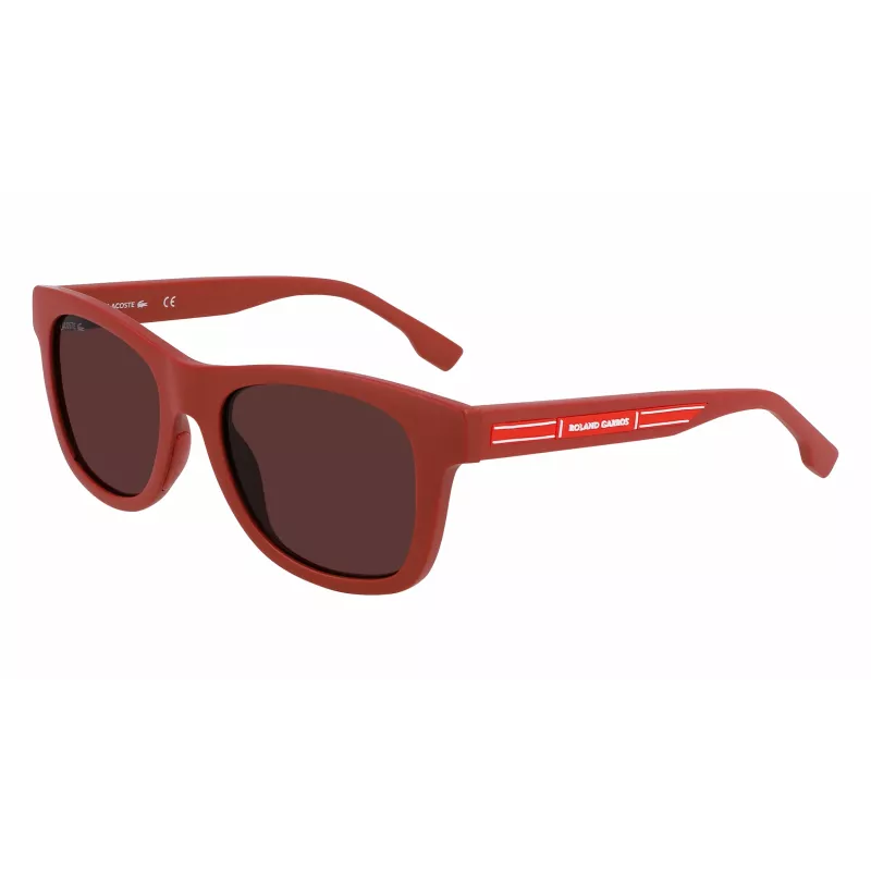 Óculos de sol de criança Lacoste L3643SRG-604 armação vermelha lentes cinzentas 48mm